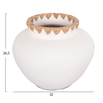 ΔΙΑΚΟΣΜΗΤΙΚΟ ΒΑΖΟ RENTON(L) HM4371 ΤΕΡΑΚΟΤΑ ΛΕΥΚΗ-ΠΛΕΞΗ ΨΑΘΑΣ ΣΤΟ ΣΤΟΜΙΟ Φ32x26,5Υεκ