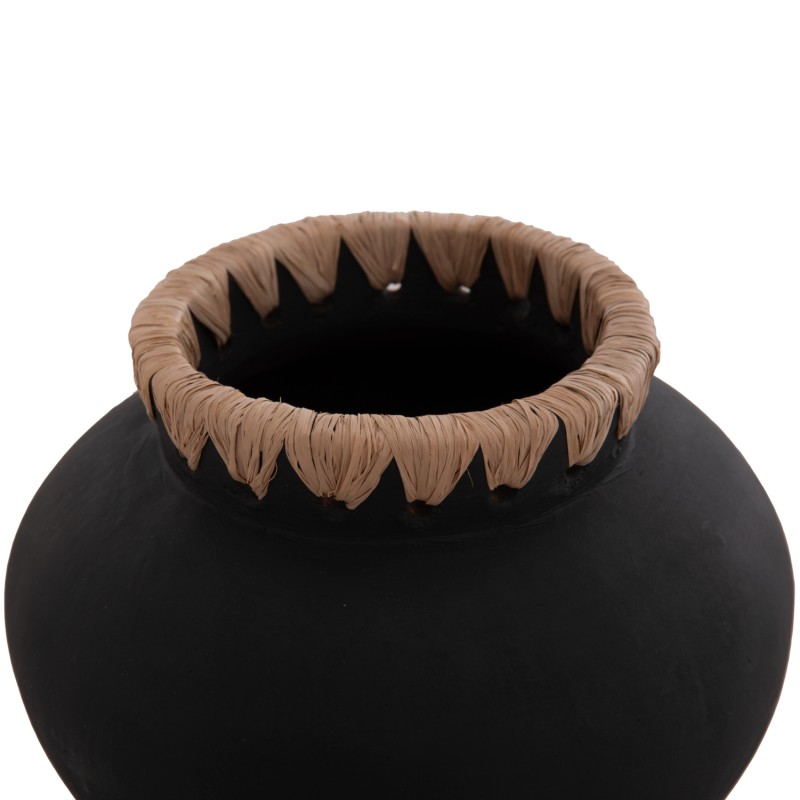 ΔΙΑΚΟΣΜΗΤΙΚΟ ΒΑΖΟ RENTON(S) HM4733 ΤΕΡΑΚΟΤΑ ΜΑΥΡH-ΠΛΕΞΗ ΨΑΘΑΣ ΣΤΟ ΣΤΟΜΙΟ Φ23x19Υεκ