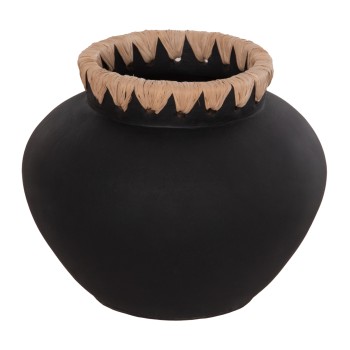 ΔΙΑΚΟΣΜΗΤΙΚΟ ΒΑΖΟ RENTON(S) HM4733 ΤΕΡΑΚΟΤΑ ΜΑΥΡH-ΠΛΕΞΗ ΨΑΘΑΣ ΣΤΟ ΣΤΟΜΙΟ Φ23x19Υεκ