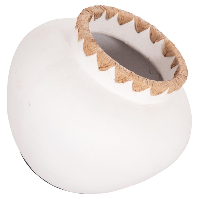 ΔΙΑΚΟΣΜΗΤΙΚΟ ΒΑΖΟ RENTON(M) HM4734 ΤΕΡΑΚΟΤΑ ΛΕΥΚΗ-ΠΛΕΞΗ ΨΑΘΑΣ ΣΤΟ ΣΤΟΜΙΟ Φ28x23Υεκ