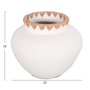 ΔΙΑΚΟΣΜΗΤΙΚΟ ΒΑΖΟ RENTON(S) HM4735 ΤΕΡΑΚΟΤΑ ΛΕΥΚΗ-ΠΛΕΞΗ ΨΑΘΑΣ ΣΤΟ ΣΤΟΜΙΟ Φ23x19Υεκ