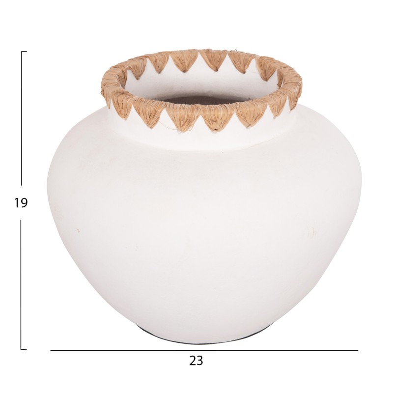 ΔΙΑΚΟΣΜΗΤΙΚΟ ΒΑΖΟ RENTON(S) HM4735 ΤΕΡΑΚΟΤΑ ΛΕΥΚΗ-ΠΛΕΞΗ ΨΑΘΑΣ ΣΤΟ ΣΤΟΜΙΟ Φ23x19Υεκ