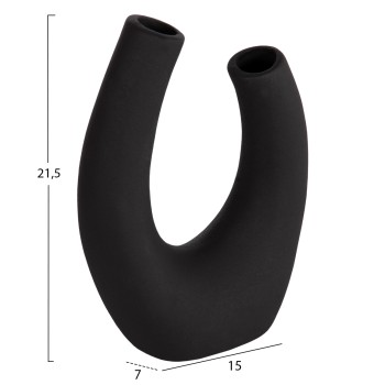 ΕΠΙΤΡΑΠΕΖΙΟ ΚΕΡΑΜΙΚΟ ΔΙΑΚΟΣΜΗΤΙΚΟ ELLIPTO HM4643.02 ΜΑΥΡΟ ΜΑΤ 15x7x21,5Υεκ