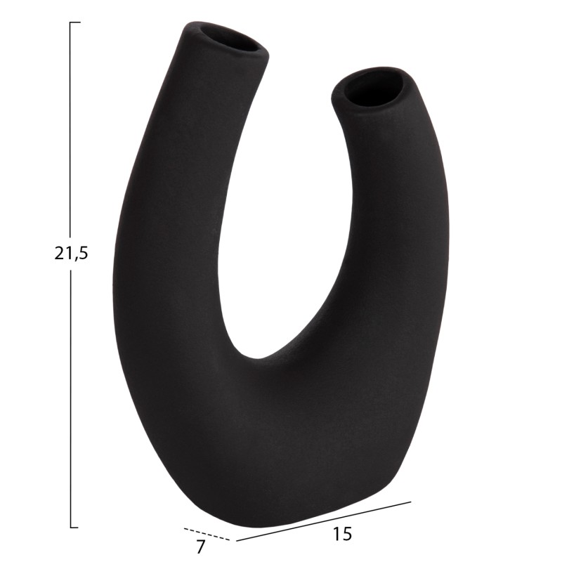 ΕΠΙΤΡΑΠΕΖΙΟ ΚΕΡΑΜΙΚΟ ΔΙΑΚΟΣΜΗΤΙΚΟ ELLIPTO HM4643.02 ΜΑΥΡΟ ΜΑΤ 15x7x21,5Υεκ