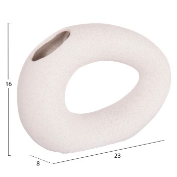 ΕΠΙΤΡΑΠΕΖΙΟ ΚΕΡΑΜΙΚΟ ΔΙΑΚΟΣΜΗΤΙΚΟ ELLIPTO HM4645.01 ΥΠΟΛΕΥΚΟ ΚΡΥΣΤΑΛΛΙΚΟ 23x8x16Υεκ