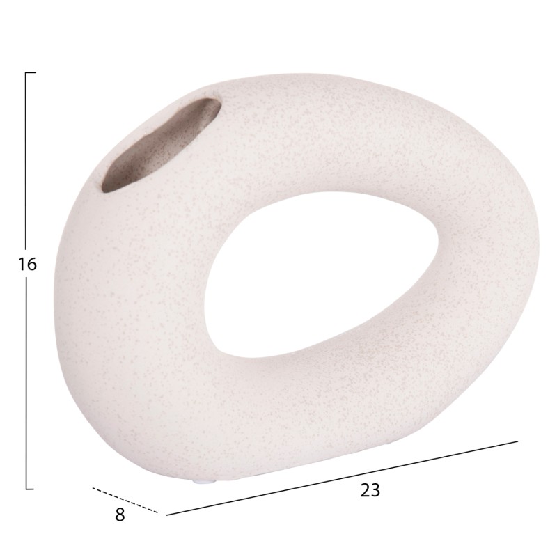 ΕΠΙΤΡΑΠΕΖΙΟ ΚΕΡΑΜΙΚΟ ΔΙΑΚΟΣΜΗΤΙΚΟ ELLIPTO HM4645.01 ΥΠΟΛΕΥΚΟ ΚΡΥΣΤΑΛΛΙΚΟ 23x8x16Υεκ