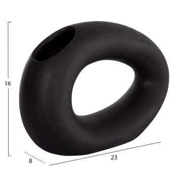 ΕΠΙΤΡΑΠΕΖΙΟ ΚΕΡΑΜΙΚΟ ΔΙΑΚΟΣΜΗΤΙΚΟ ELLIPTO HM4645.02 ΜΑΥΡΟ ΜΑΤ 23x8x16Υ εκ