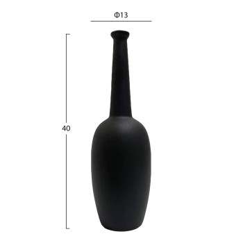 ΕΠΙΤΡΑΠΕΖΙΟ ΚΕΡΑΜΙΚΟ ΔΙΑΚΟΣΜΗΤΙΚΟ ELENDIL HM4591.02 ΜΑΥΡΟ ΜΑΤ Φ12x39.5Υεκ