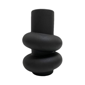 ΕΠΙΤΡΑΠΕΖΙΟ ΚΕΡΑΜΙΚΟ ΔΙΑΚΟΣΜΗΤΙΚΟ ROOK HM4627.02 ΜΑΥΡΟ ΜΑΤ Φ16x25,5Υεκ