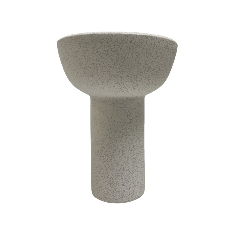 ΕΠΙΤΡΑΠΕΖΙΟ ΚΕΡΑΜΙΚΟ ΔΙΑΚΟΣΜΗΤΙΚΟ ELENDIL HM4603.01 ΥΠΟΛΕΥΚΟ ΚΡΥΣΤΑΛΛΙΚΟ Φ20x26,5Υεκ