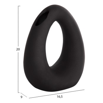 ΕΠΙΤΡΑΠΕΖΙΟ ΚΕΡΑΜΙΚΟ ΔΙΑΚΟΣΜΗΤΙΚΟ ELLIPTO HM4644.02 ΜΑΥΡΟ ΜΑΤ 16,5x9x20Υεκ