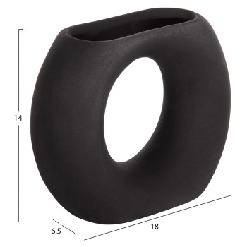 ΕΠΙΤΡΑΠΕΖΙΟ ΚΕΡΑΜΙΚΟ ΔΙΑΚΟΣΜΗΤΙΚΟ ELLIPTO HM4646.02 ΜΑΥΡΟ ΜΑΤ 18x6,5x14Υεκ