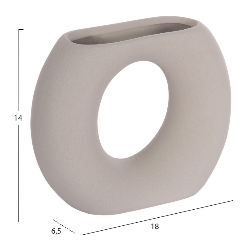 ΕΠΙΤΡΑΠΕΖΙΟ ΚΕΡΑΜΙΚΟ ΔΙΑΚΟΣΜΗΤΙΚΟ ELLIPTO HM4646.03 ΓΚΡΙ ΜΑΤ 18x6,5x14Υεκ