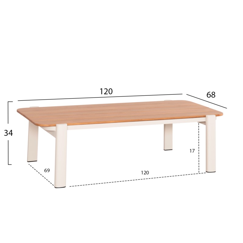 ΣΕΤ ΣΑΛΟΝΙ ΕΞ.ΧΩΡΟΥ 4ΤΜΧ ELARA HM6195.05 ΜΠΕΖ ΑΛΟΥΜΙΝΙΟ & OLEFIN-TEAK ΦΥΣΙΚΟ