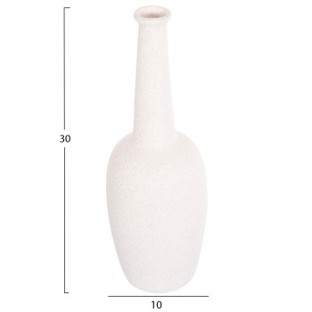 ΕΠΙΤΡΑΠΕΖΙΟ ΚΕΡΑΜΙΚΟ ΔΙΑΚΟΣΜΗΤΙΚΟ ELENDIL HM4592.01 ΥΠΟΛΕΥΚΟ ΚΡΥΣΤΑΛΛΙΚΟ Φ10x30Υ εκ