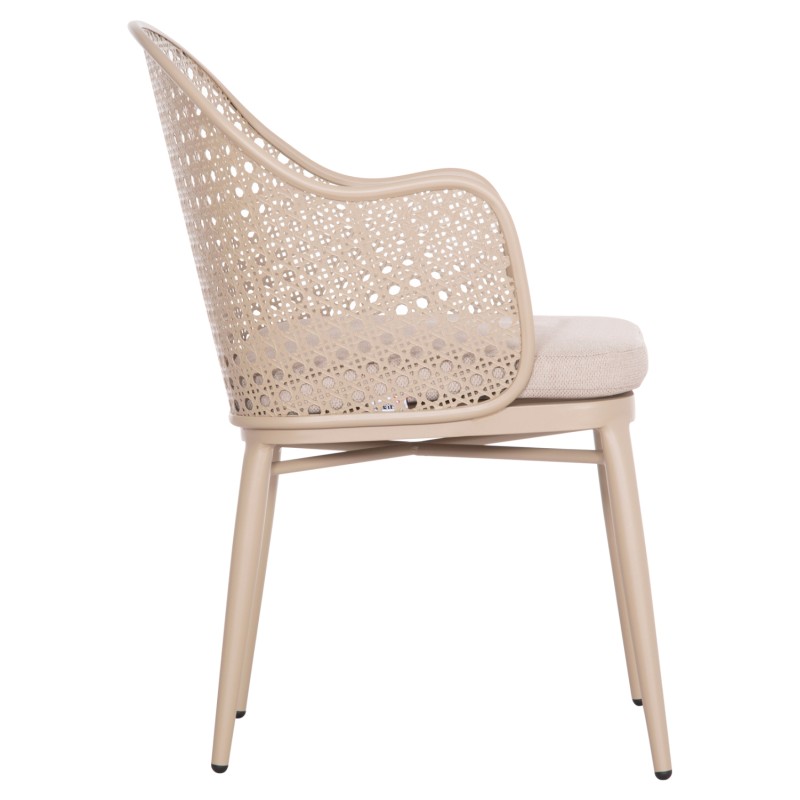 ΠΟΛΥΘΡΟΝΑ ΑΛΟΥΜΙΝΙΟΥ OREGO HM6268.03 ΚΑΠΟΥΤΣΙΝΟ-ΜΑΞΙΛΑΡΙ ΜΠΕΖ 58x55x83Υεκ.