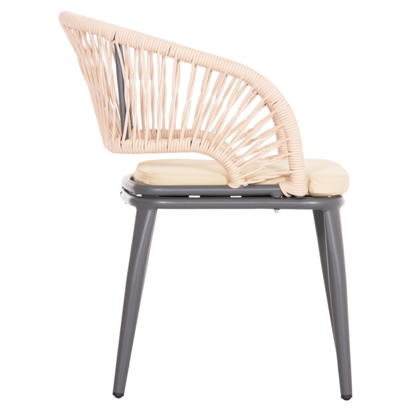 ΠΟΛΥΘΡΟΝΑ ΑΛΟΥΜΙΝΙΟΥ MAGNET HM6287.01 ΣΚΟΥΡΟ ΓΚΡΙ ΜΕ ΚΡΕΜ P.E.ΣΧΟΙΝΙ 59x61x81.5Υεκ