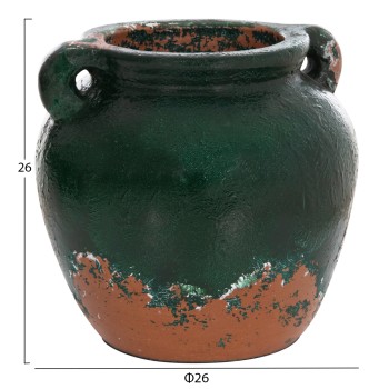 ΔΙΑΚΟΣΜΗΤΙΚΟ ΒΑΖΟ HM4380 ΤΕΡΑΚΟΤΑ ΣΕ ANTIQUE ΠΡΑΣΙΝΗ ΑΠΟΧΡΩΣΗ Φ26Χ26Yεκ.