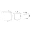 ΤΡΑΠΕΖΙ ΣΑΛΟΝΙΟΥ ΣΕΤ 3ΤΜΧ BENTIL HM9444.11 ΜΕΛΑΜΙΝΗ SONAMA-ΛΕΥΚΟ 65x35x45Υεκ