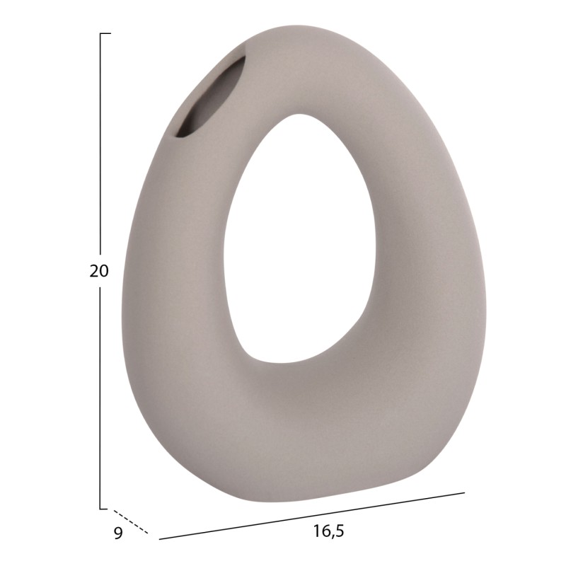 ΕΠΙΤΡΑΠΕΖΙΟ ΚΕΡΑΜΙΚΟ ΔΙΑΚΟΣΜΗΤΙΚΟ ELLIPTO HM4644.03 ΓΚΡΙ ΜΑΤ 16,5x9x20Υεκ