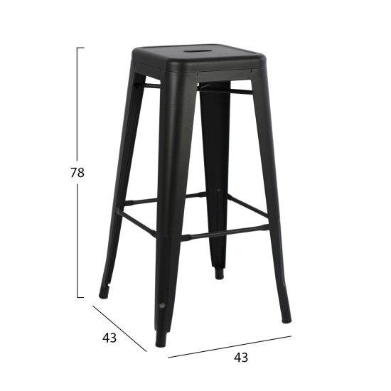 ΣΚΑΜΠΟ ΜΠΑΡ ΜΕΤΑΛΛΙΚΟ MELITA-PRO HM8642.42 ΣΕ ΜΑΥΡΟ ΜΑΤ 43x43x78Υεκ. ΣΚΑΜΠΟ ΜΠΑΡ ΜΕΤΑΛΛΙΚΟ MELITA-PRO HM8642.42 ΣΕ ΜΑΥΡΟ ΜΑΤ 43x43x78Υεκ.