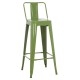 ΣΚΑΜΠΟ BAR ME ΠΛΑΤΗ ΜΕΤΑΛΛΙΚΟ MELITA-PRO HM8643.53 LIGHT OLIVE GREEN 42x42x100Υεκ.