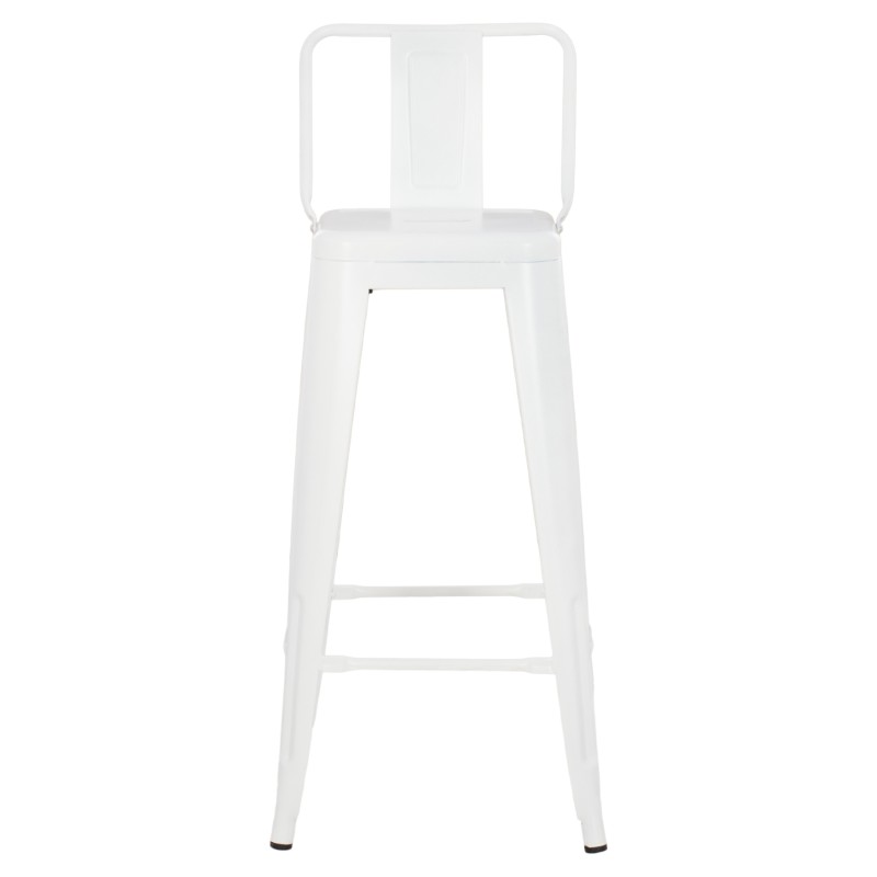 ΣΚΑΜΠΟ BAR ME ΠΛΑΤΗ ΜΕΤΑΛΛΙΚΟ MELITA-PRO HM8643.41 ΛΕΥΚΟ ΜΑΤ 42x42x100Υεκ.