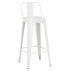 ΣΚΑΜΠΟ BAR ME ΠΛΑΤΗ ΜΕΤΑΛΛΙΚΟ MELITA-PRO HM8643.41 ΛΕΥΚΟ ΜΑΤ 42x42x100Υεκ.