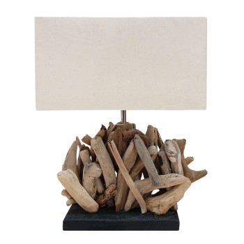 ΕΠΙΤΡΑΠΕΖΙΟ ΟΡΘΟΓΩΝΙΟ ΦΩΤΙΣΤΙΚΟ TWIGGY HM4424 DRIFTWOOD & ΛΕΥΚΟ ΚΑΠΕΛΟ 35.5x15x47Υεκ.