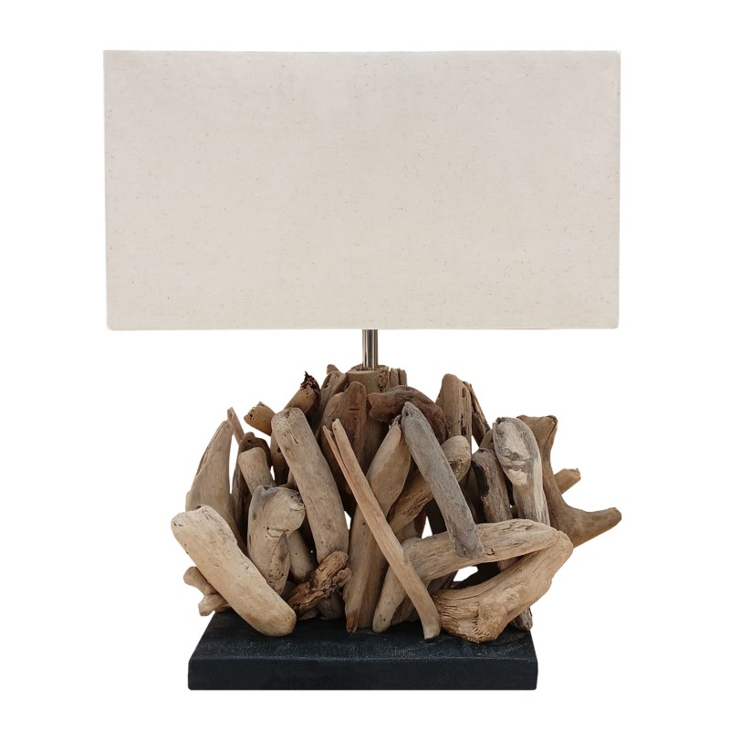 ΕΠΙΤΡΑΠΕΖΙΟ ΟΡΘΟΓΩΝΙΟ ΦΩΤΙΣΤΙΚΟ TWIGGY HM4424 DRIFTWOOD & ΛΕΥΚΟ ΚΑΠΕΛΟ 35.5x15x47Υεκ.