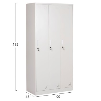 ΜΕΤΑΛΛΙΚΟΣ ΤΡΙΠΛΟΣ ΦΟΡΙΑΜΟΣ ΜΕ ΚΛΕΙΔΑΡΙΕΣ ALTONA HM5634.11 ΓΚΡΙ 90x45x185Υεκ.