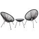 ΣΕΤ ΕΞΩΤΕΡΙΚΟΥ ΧΩΡΟΥ 3ΤΜΧ ACAPULCO HM21101 P.E.RATTAN-ΜΕΤΑΛΛΟ ΣΕ ΜΑΥΡΟ