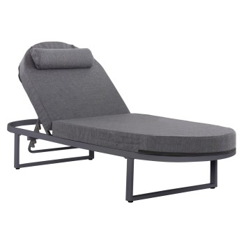 ΕΠΑΓΓΕΛΜATIKH ΞΑΠΛΩΣΤΡΑ MALLOW HM10715.03 ΣΚΟΥΡΟ ΓΚΡΙ ΑΛΟΥΜΙΝΙΟ & ΜΑΞΙΛΑΡΙ 198x71x103Υεκ