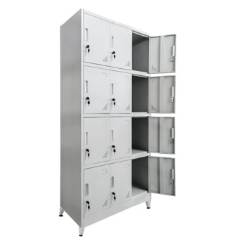 ΦΟΡΙΑΜΟΣ ΜΕΤΑΛΛΙΚΟΣ BEXLEY ΜΕ ΠΟΔΙΑ-12 ΝΤΟΥΛΑΠΙΑ HM21105.01 ΓΚΡΙ 90x40x195Υεκ.