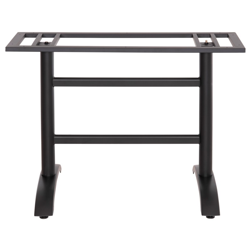 ΒΑΣΗ ΤΡΑΠΕΖΙΟΥ ΑΛΟΥΜΙΝΙΟΥ ΔΙΠΛΗ HM468.11 ΜΑΥΡΗ ΜΑΤ ΜΕ ΡΕΓΟΥΛΑΤΟΡΟΥΣ 100Χ40Χ73Υεκ.