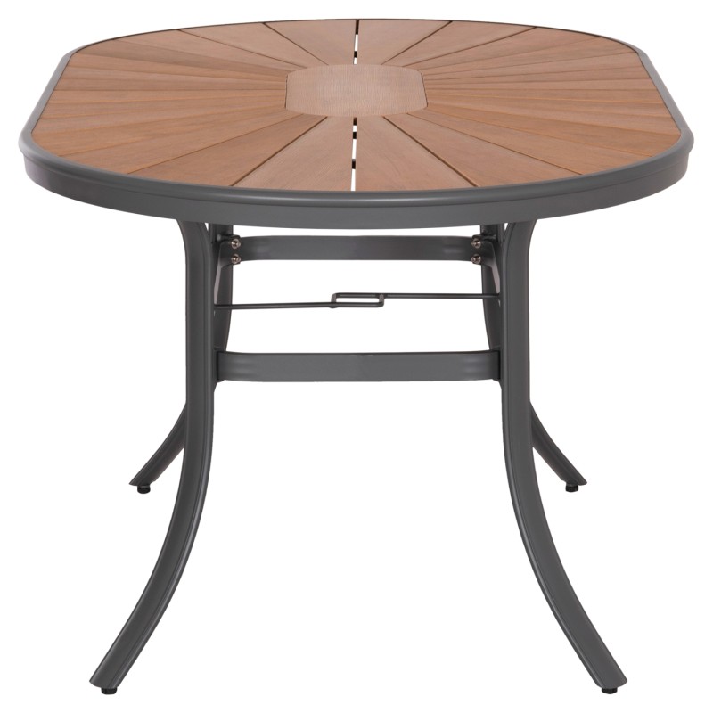 ΤΡΑΠΕΖΙ ΟΒΑΛ ΕΞ.ΧΩΡΟΥ TELAMO HM6288.01 ΑΛΟΥΜΙΝΙΟ ΑΝΘΡΑΚΙ-POLYWOOD ΦΥΣΙΚΟ 160x90x73,5Υεκ