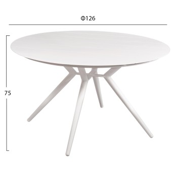 ΤΡΑΠΕΖΙ ΑΛΟΥΜΙΝΙΟΥ ΣΤΡΟΓΓΥΛΟ HIGER HM6290.01 ΓΚΡΙ Φ126x74Υεκ.