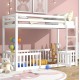 ΠΑΙΔΙΚΗ ΚΟΥΚΕΤΑ τ.MONTESSORI ΜΕ ΠΑΡΚΑΚΙ PLAYKID HM703.03 ΞΥΛΟ ΠΕΥΚΟΥ ΛΕΥΚΟ ΓΙΑ 190x90εκ