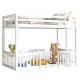 ΠΑΙΔΙΚΗ ΚΟΥΚΕΤΑ τ.MONTESSORI ΜΕ ΠΑΡΚΑΚΙ PLAYKID HM703.03 ΞΥΛΟ ΠΕΥΚΟΥ ΛΕΥΚΟ ΓΙΑ 190x90εκ