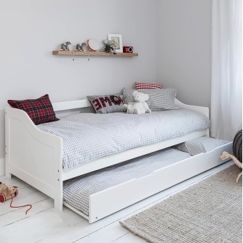 ΚΑΝΑΠΕΣ ΚΡΕΒΑΤΙ TRADDY HM704.03 ΞΥΛΟ ΠΕΥΚΟΥ ΛΕΥΚΟ ΓΙΑ ΣΤΡΩΜΑΤΑ 190x90εκ