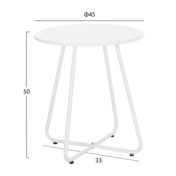 ΒΟΗΘΗΤΙΚΟ ΤΡΑΠΕΖΑΚΙ ΜΕΤΑΛΛΙΚΟ ΣΤΡΟΓΓΥΛΟ SAMMON HM6271.02 ΛΕΥΚΟ Φ45x50Υεκ