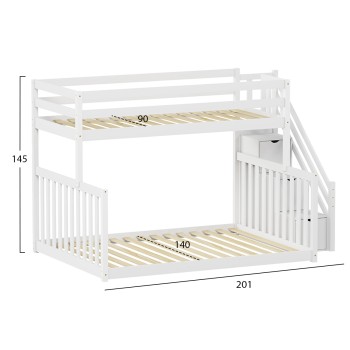 ΠΑΙΔΙΚH ΚΟΥΚΕΤΑ τ.MONTESSORI BEAMER HM711.03 ΞΥΛΟ ΠΕΥΚΟΥ ΣΕ ΛΕΥΚΟ-ΣΤΡΩΜΑΤΑ 90-140x190εκ