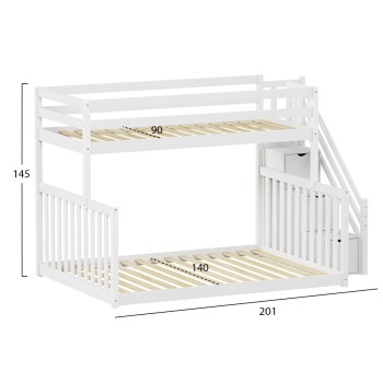 ΠΑΙΔΙΚH ΚΟΥΚΕΤΑ τ.MONTESSORI BEAMER HM711.03 ΞΥΛΟ ΠΕΥΚΟΥ ΣΕ ΛΕΥΚΟ-ΣΤΡΩΜΑΤΑ 90-140x190εκ