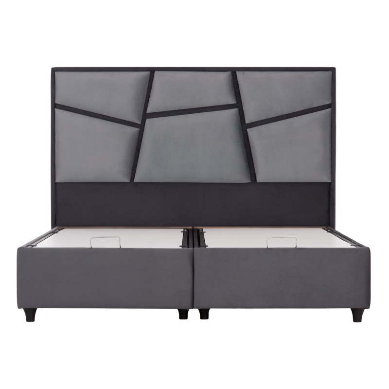 ΚΡEΒΑΤΙ ΜΕ ΑΠΟΘΗΚΕΥΤΙΚΟ ΧΩΡΟ IRIDA HM718 ΓΚΡΙ ΒΕΛΟΥΔΟ ΓΙΑ ΣΤΡΩΜΑ 160x200εκ.