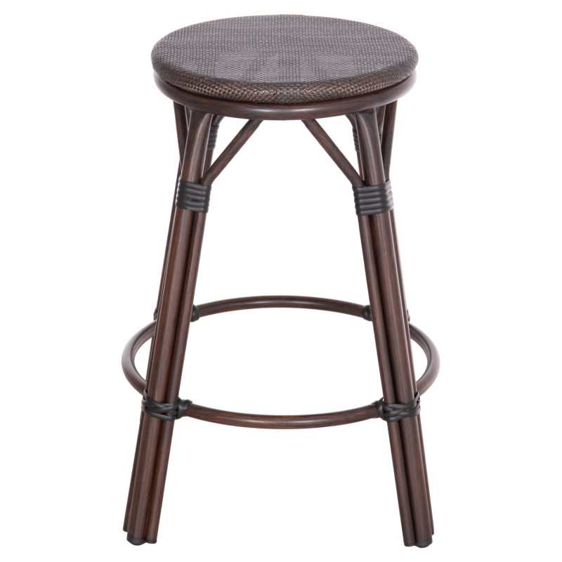 ΣΚΑΜΠΟ ΑΛΟΥΜΙΝΙΟΥ ΜΕΣ.ΥΨΟΥΣ CHINO HM6286.01 BAMBOO LOOK & TEXTILENE ΚΑΦΕ 43x43x65Υεκ