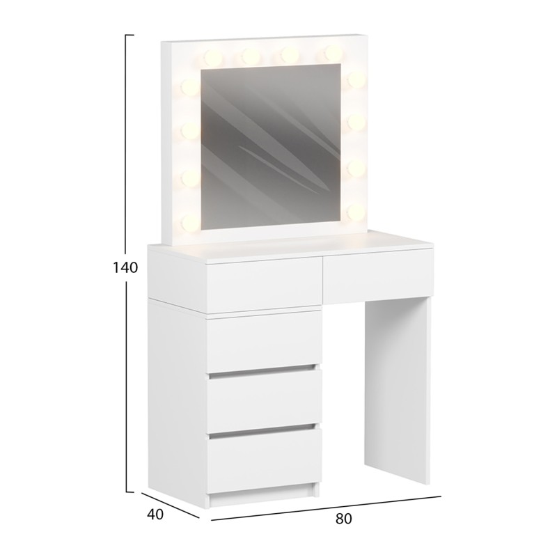 ΤΟΥΑΛΕΤΑ ΜΕ ΦΩΤΙΣΜΟ LED & ΣΥΡΤΑΡΙΑ BEYON HM2500.03 ΜΕΛΑΜΙΝΗ ΣΕ ΛΕΥΚΟ 80x40x140Υεκ.