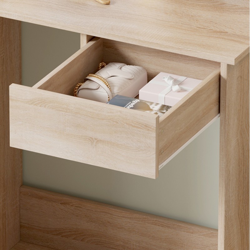 ΤΟΥΑΛΕΤΑ ΜΕ ΦΩΤΙΣΜΟ LED & ΡΑΦΙΑ LAURYN HM2501.01 ΜΕΛΑΜΙΝΗ ΣΕ SONAMA 75x40x134.5Υεκ