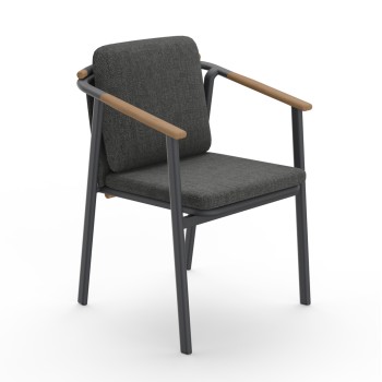 ΠΟΛΥΘΡΟΝΑ ΑΛΟΥΜΙΝΙΟΥ SENTI HM6204.01 ΣΚΕΛΕΤΟΣ & OLEFIN ΣΚΟΥΡΟ ΓΚΡΙ 60x55.5x90Υεκ