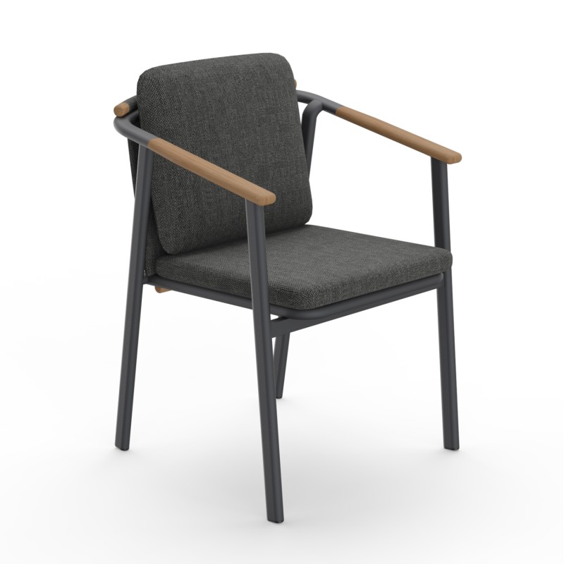 ΠΟΛΥΘΡΟΝΑ ΑΛΟΥΜΙΝΙΟΥ SENTI HM6204.01 ΣΚΕΛΕΤΟΣ & OLEFIN ΣΚΟΥΡΟ ΓΚΡΙ 60x55.5x90Υεκ