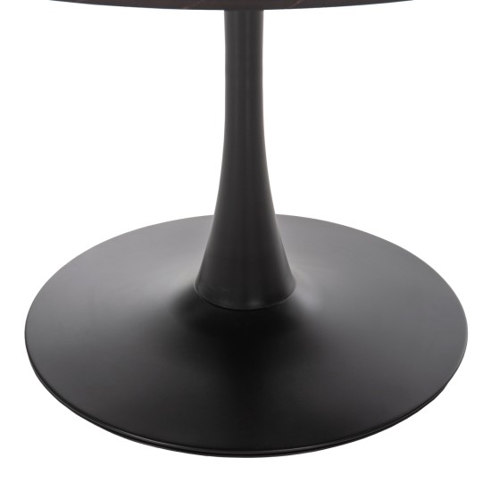 ΤΡΑΠΕΖΙ ΤΡΑΠΕΖΑΡΙΑΣ ROLLO HM9421.12 ΣΤΡΟΓΓΥΛΟ BLACK MARBLE Φ90x74Υεκ.